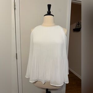 Zac & Rachel White Pleated Halter Top